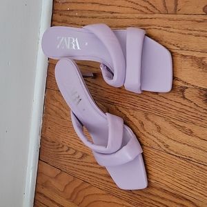 Zara square toe short heels